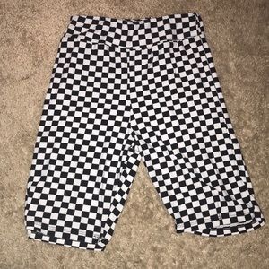 Checkered Biker Shorts